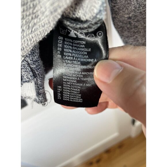 H&M Unisex Button Down Cotton Lightweight Hooded Jacket Size S Color Gray NWT - Picture 6 of 11